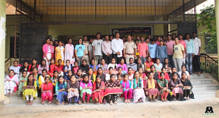 Sloth bear awareness session session at Government PU college, Gudekote. [Photo (c) Wildlife SOS]