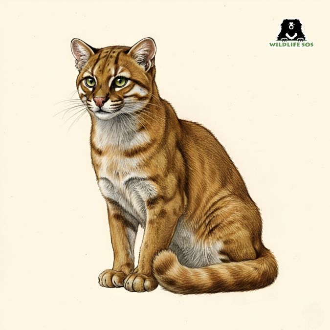 An illustration of the elusive Asiatic golden cat