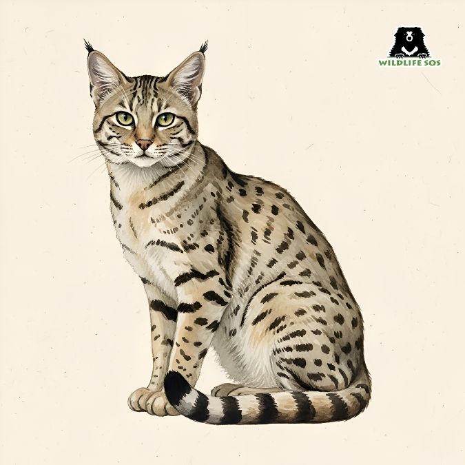 An illustration of an Asiatic wildcat