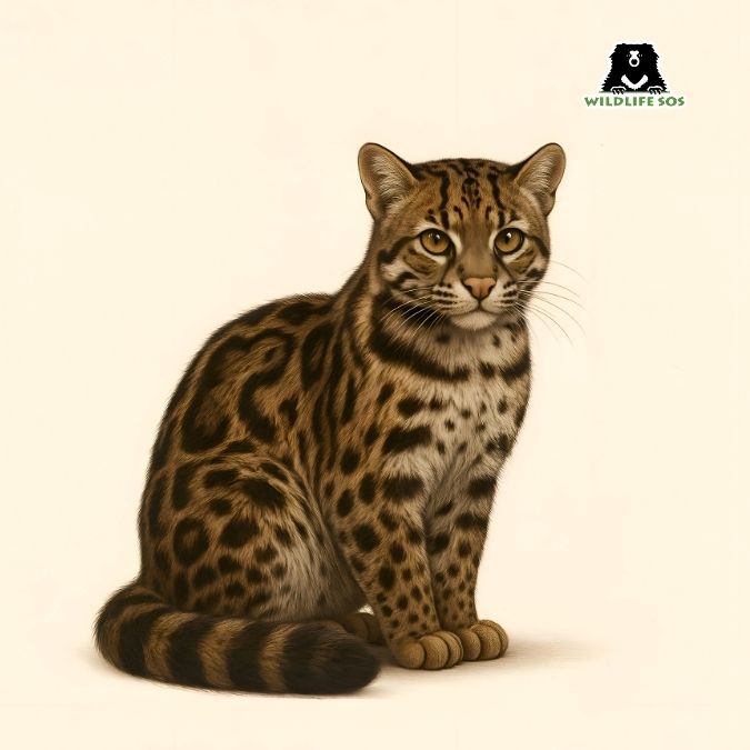 An illustration of the elusive marbled cat